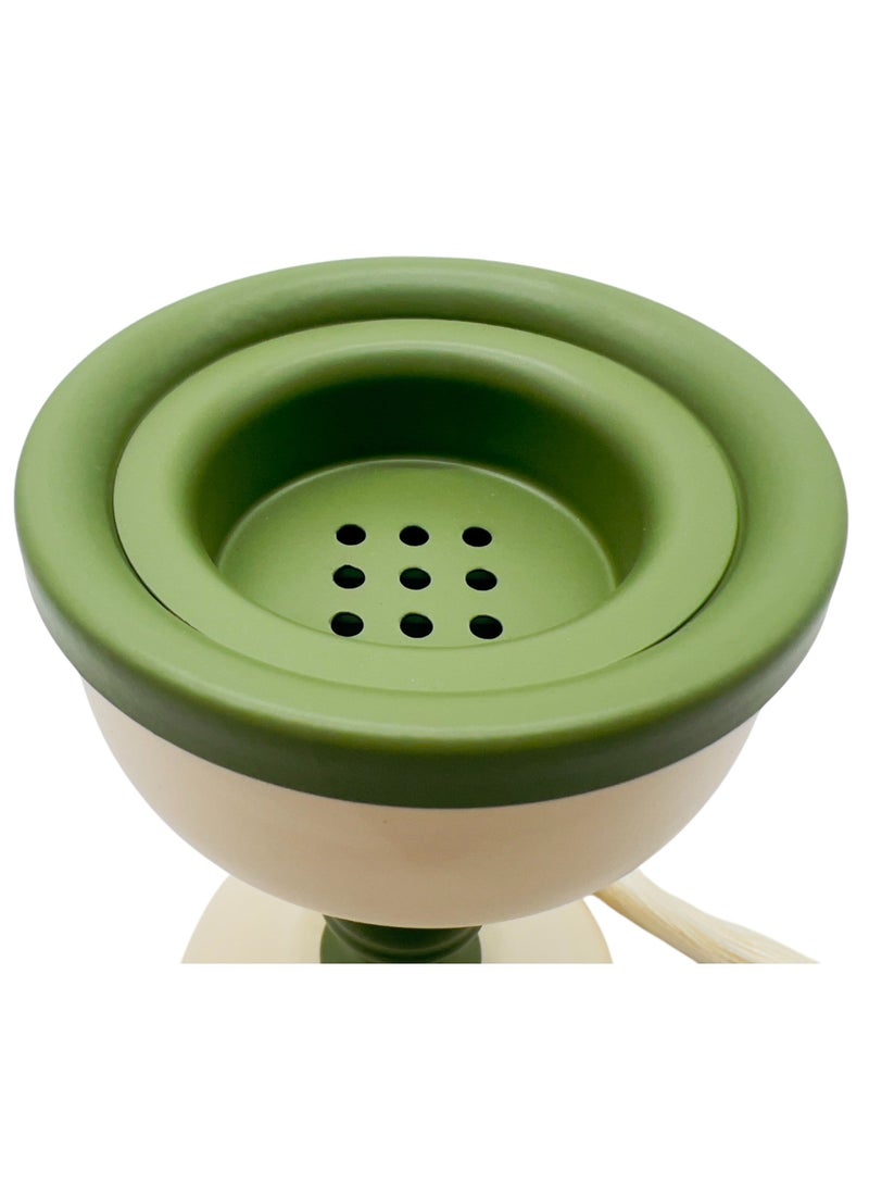 AKDC Metal Incense Burner 8cm*12.5cm, Ivory/Green - Image 2